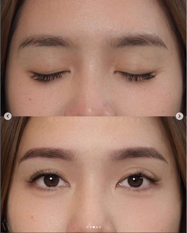 女生霧眉前後對比 - Woo Natural Beauty 高雄霧眉作品